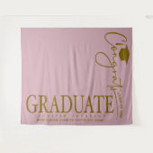 Minimalistische Dusty Pink & Gold Glückwunsch Grad Wandteppich (Vorderseite (Horizontal))