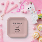 Minimalistische Dusty Pink Hochzeit Pappteller (Party)