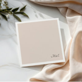 Minimalistische Dusty Pink Monogram Wedding Napkin Serviette