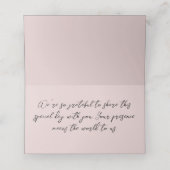 Minimalistische Dusty Pink-Tischnummer Platzkarte (Innenseite Aufgefaltet)