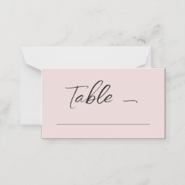 Minimalistische Dusty Pink-Tischnummer Platzkarte