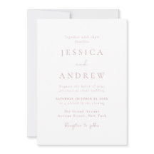 Minimalistische Dusty Pink & White Einfache Hochze