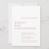 Minimalistische Dusty Rose Abgeschiedene Namen Hoc Einladung (Vorderseite)