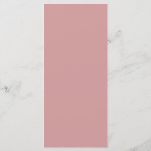 Minimalistische Dusty Rose Abgeschiedene Namen Hoc Menükarte (Rückseite)
