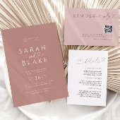 Minimalistische Dusty-Rose-Detailkarte mit Herz Begleitkarte