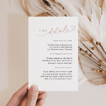 Minimalistische Dusty-Rose-Detailkarte mit Herz