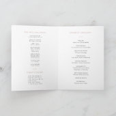 Minimalistische Dusty Rose Folded Wedding Programm (Innenseite)