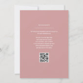 Minimalistische Dusty-Rose Hochzeitdatum QR-Code Einladung (Rückseite)