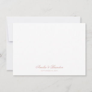 Minimalistische Dusty Rose Kalligrafie Schrift Hoc Mitteilungskarte