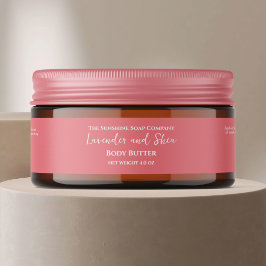 Minimalistische Dusty Rose Kosmetik JAR-Label Rundum-Adressaufkleber
