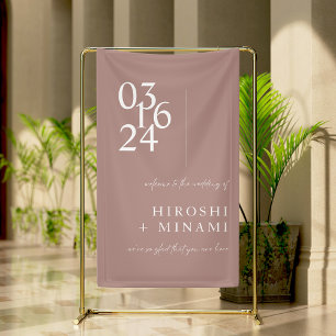 Minimalistische Dusty Rose Moderne Hochzeit Willko Banner