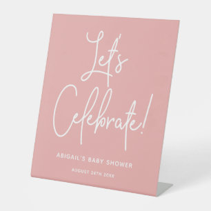 Minimalistische Dusty Rose Pink Willkommen Celebra Sockelschild