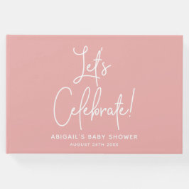 Minimalistische Dusty Rose Rosa Willkommensfeier Gästebuch