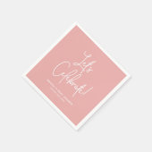 Minimalistische Dusty Rose Rosa Willkommensfeier Serviette (Ecke)