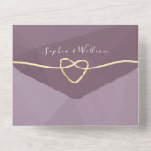 Minimalistische Dusty Rose Script Wedding Einladun All In One Einladung (Rückseite)