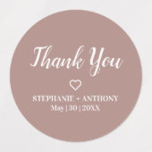 Minimalistische Dusty Rose und White Wedding Etiketten (Design 2)