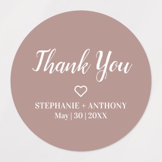 Minimalistische Dusty Rose und White Wedding Etiketten (Design 2)