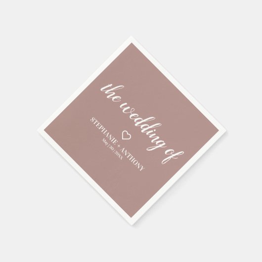 Minimalistische Dusty Rose und White Wedding Serviette (Ecke)