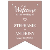 Minimalistische Dusty Rose und White Wedding Wimpelkette (Dritte Fahne)