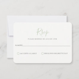 Minimalistische Dusty Sage Wedding RSVP Card Karte