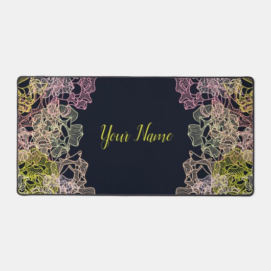 Minimalistische Dynamic Wire Petals Abstrakte Blum Schreibtischunterlage (Vorderseite)