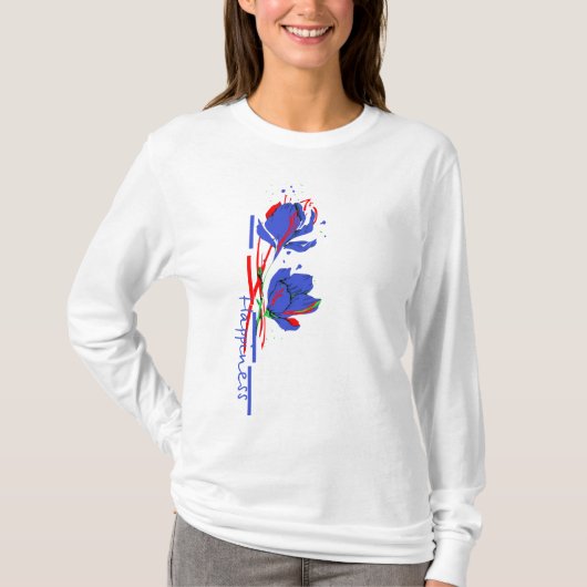 Minimalistische dynamische Blume T-Shirt (Vorderseite)