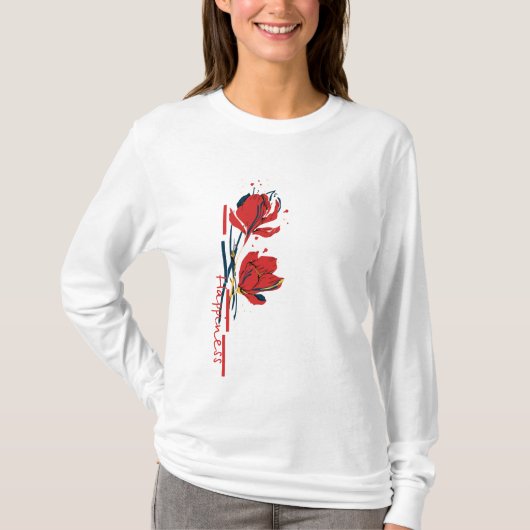 Minimalistische dynamische Blume T-Shirt (Vorderseite)