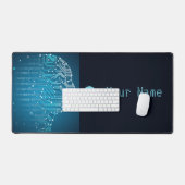 Minimalistische dynamische KI Abstrakte Singularit Schreibtischunterlage (Tastatur & Maus)