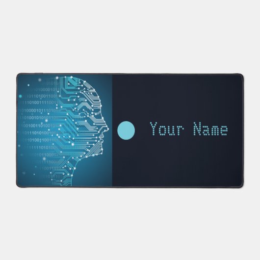 Minimalistische dynamische KI Abstrakte Singularit Schreibtischunterlage (Vorderseite)