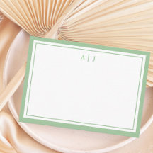 Minimalistische Ebene Grün-Zwei-Bänder-Monogramm