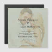 Minimalistische Ebene Grüne Imitate Vellum-Effekt Magneteinladung (Vorne/Hinten)