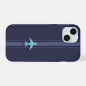 Minimalistische Ebene iPhone 15 Hülle (Rückseite (Horizontal))