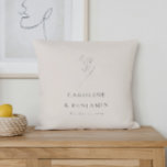 Minimalistische Ecru Floral Line Art Wedding Custo Kissen<br><div class="desc">Minimalistische Ecru Blumenstrasse Kunst,  Dichtung und Musik</div>