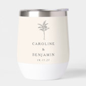 Minimalistische Ecru Palm Tree Line Kunst Hochzeit (Links)