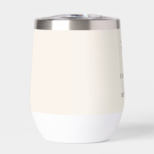 Minimalistische Ecru Palm Tree Line Kunst Hochzeit (Vorderseite)