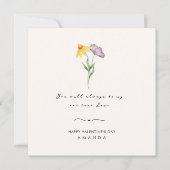 Minimalistische Ehefrau des Blumenschlauchs Valent Einladung (Vorderseite)