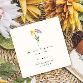 Minimalistische Ehefrau des Blumenschlauchs Valent Einladung