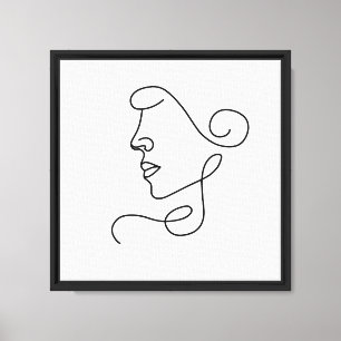 Minimalistische Ein-Linien-Frauen-Gesichtskunst    Leinwanddruck