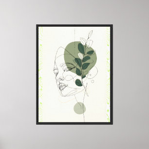 Minimalistische Ein-Linien-Frauenportrait - Botani Leinwanddruck