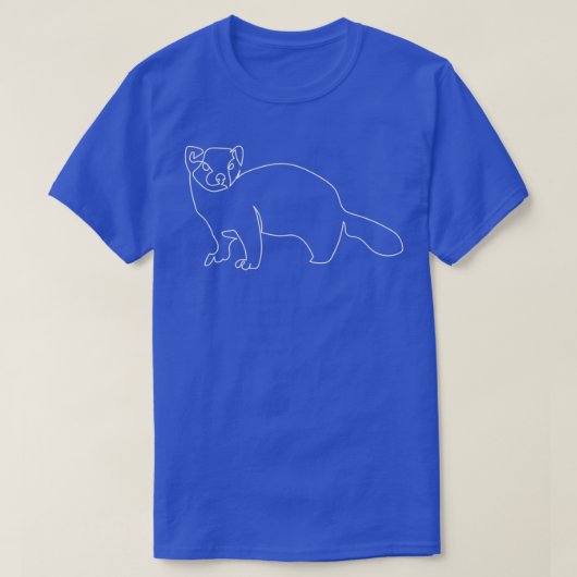 Minimalistische Einbahnlinie Zeichne Ferret T-Shirt (Design vorne)