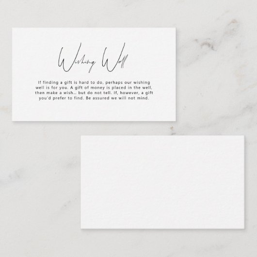 Minimalistische Einfach-Wunschgehäuse-Karte Begleitkarte (Vorne/Hinten)