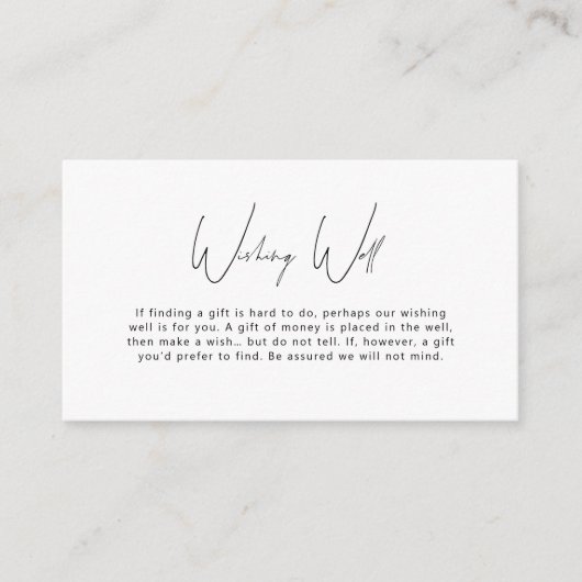 Minimalistische Einfach-Wunschgehäuse-Karte Begleitkarte (Vorderseite)