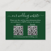 Minimalistische Einfache 2 QR Hochzeit RSVP Detail Begleitkarte (Vorderseite)