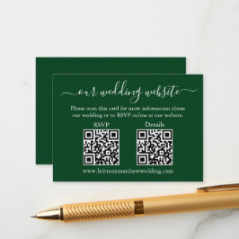Minimalistische Einfache 2 QR Hochzeit RSVP Detail Begleitkarte