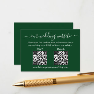 Minimalistische Einfache 2 QR Hochzeit RSVP Detail Begleitkarte