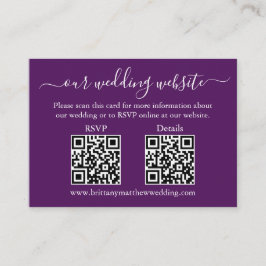 Minimalistische Einfache 2 QR-Hochzeitserie RSVP D Begleitkarte