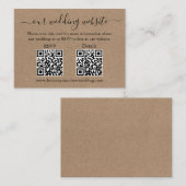 Minimalistische Einfache 2 QR Kraft HochzeitsrSVP Begleitkarte (Vorne/Hinten)