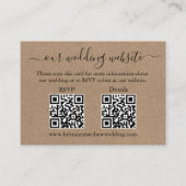 Minimalistische Einfache 2 QR Kraft HochzeitsrSVP  Begleitkarte (Vorderseite)