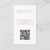 Minimalistische einfache alte Rose QR Code Foto UA Begleitkarte (Vorderseite)