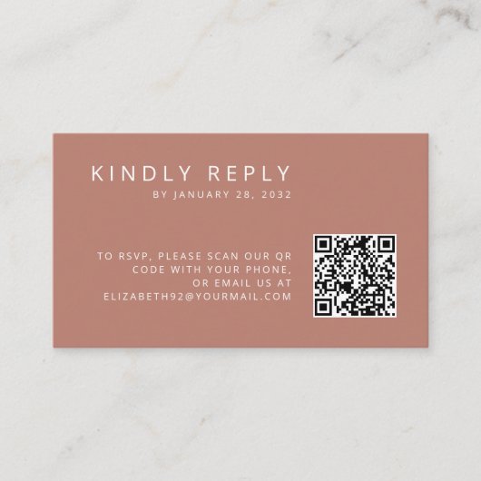 Minimalistische einfache alte Rose QR Code UAWG Begleitkarte (Vorderseite)